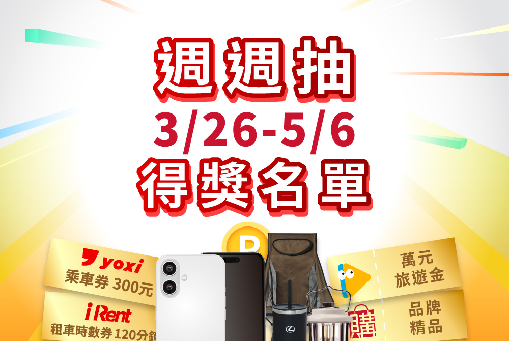 【得獎公告】週週抽：第六週